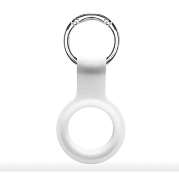 Devia szilikon Apple Airtag tok kulcstartóval fehér