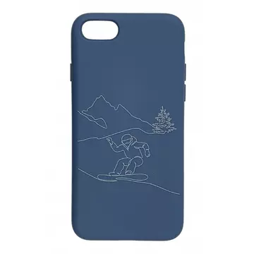 Cellect Kék Snowboard mintás TPU Szilikon Tok, Apple iPhone 8