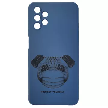 Cellect kék maszkos kutya mopsz mintájú TPU szilikon tok, Samsung Galaxy A42 5G SM-A426B