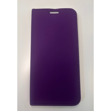 Műbőr sötét lila oldalra nyíló mágneses flip tok, Apple iPhone 14 Pro