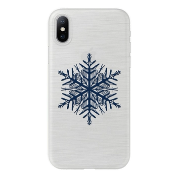 Áttetsző hópehely mintás karácsonyi TPU szilikon tok Apple iPhone X/Xs