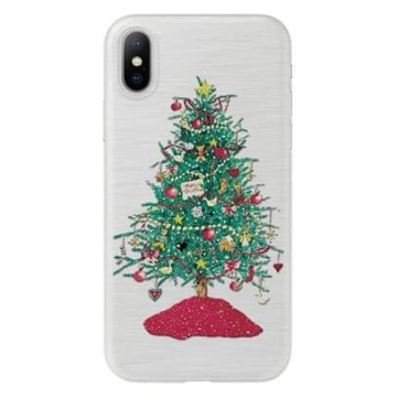 Áttetsző karácsonyfa mintás karácsonyi TPU szilikon tok Apple iPhone X/Xs