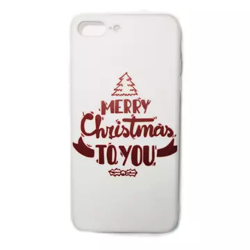 Fehér Merry Christmas to you karácsonyi mintás TPU szilikon tok Apple iPhone 7 Plus/8 Plus