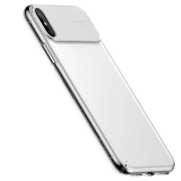 Baseus Fehér PC (műanyag) Tok Bőr Betéttel iPhone Xs MAX