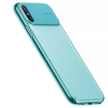 Baseus Cián Kék PC (műanyag) Tok Bőr Betéttel iPhone Xs MAX