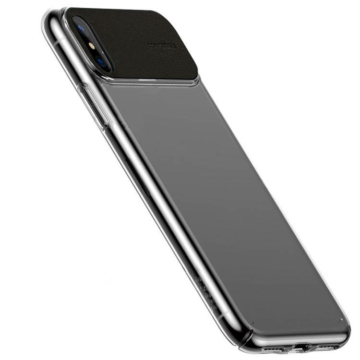 Baseus Fekete PC (műanyag) Tok Bőr Betéttel iPhone Xs MAX