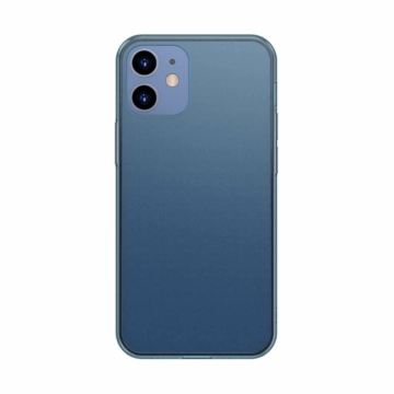Baseus Frosted Glass matt kék üveg hátú tok iPhone 12 mini