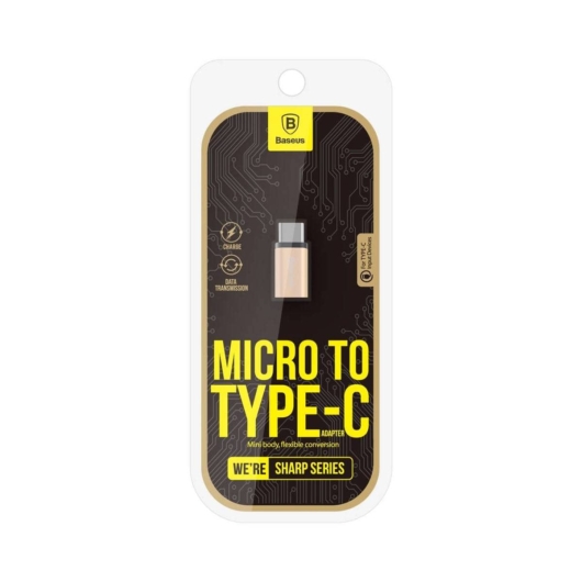 Baseus Micro USB - Type-C  átalakító adapter -pezsgő színű