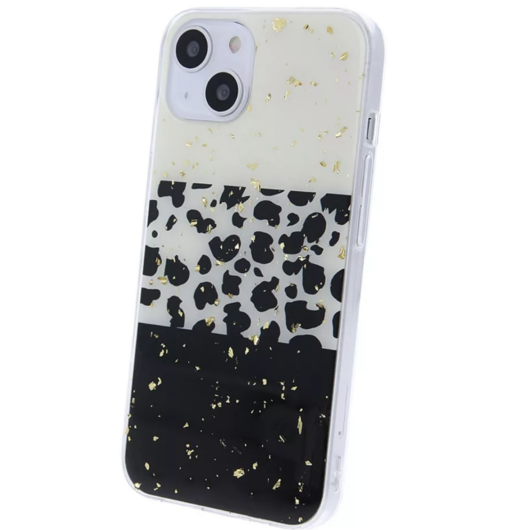 Gold Glam iPhone 13 (6,1") "leopard print 2" mintás kemény hátlap tok