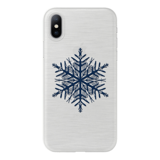 Áttetsző hópehely mintás karácsonyi TPU szilikon tok Apple iPhone X/Xs