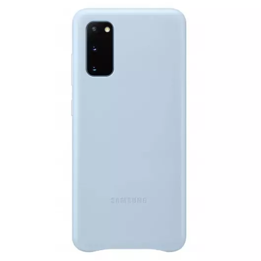 Samsung Gyári Kék PC műanyag tok bőr borítással Samsung Galaxy S20 Ultra 5G SM-G988