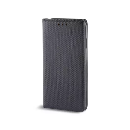 Huawei Y6 2018 telefon tok, könyvtok, oldalra nyíló tok, mágnesesen záródó, fekete