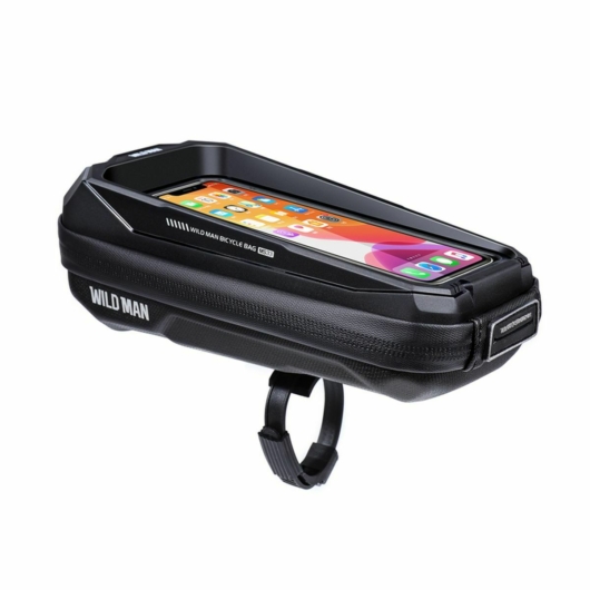 WILDMAN Bicikli táska kormányra szerelhető telefontartó, erősített kerettel, 0.5L, fekete 