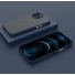Kép 3/3 - Cellect hibrid tok kemény műanyag hátlappal, kék szilikon kerettel, zöld gombokkal, iPhone 12 Pro Max