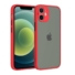 Kép 1/3 - Cellect hibrid tok kemény műanyag hátlappal, piros szilikon kerettel, fekete gombokkal, iPhone 12 mini