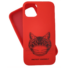 Kép 2/2 - Cellect piros maszkos macska mintájú TPU szilikon tok, iPhone 12/12 Pro