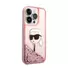 Kép 1/2 - Karl Lagerfeld Glitter Karl Head Apple iPhone 14 Pro hátlap tok, rózsaszín