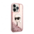 Kép 1/2 - Karl Lagerfeld Glitter Karl Head Apple iPhone 14 Pro hátlap tok, rózsaszín