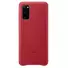 Kép 1/3 - Samsung Gyári Piros PC műanyag tok bőr borítással Samsung Galaxy S20 Ultra 5G SM-G988