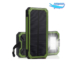 Kép 1/2 - Solar Powerbank 10000 mAh Fekete-Zöld, Zseblámpával